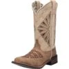 Laredo Women's Brown And White Square Toe Boot -Western Cowboy Equipment 01 5821 BN big 417442ef 7228 4837 b71b dfe6adb72cce