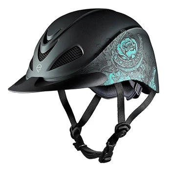 Troxel Rebel Turquoise Rose Helmet 3 Troxel Rebel Turquoise Rose Helmet