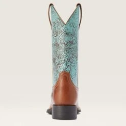 Ariat Women's Round Up Brown/Turquoise Square Toe Boots 13 Ariat Women's Round Up Brown/Turquoise Square Toe Boots -Western Cowboy Equipment 10042534 heel warm
