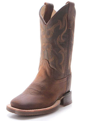 Children's Distressed Brown Square Toe Boots 3 Children's Distressed Brown Square Toe Boots