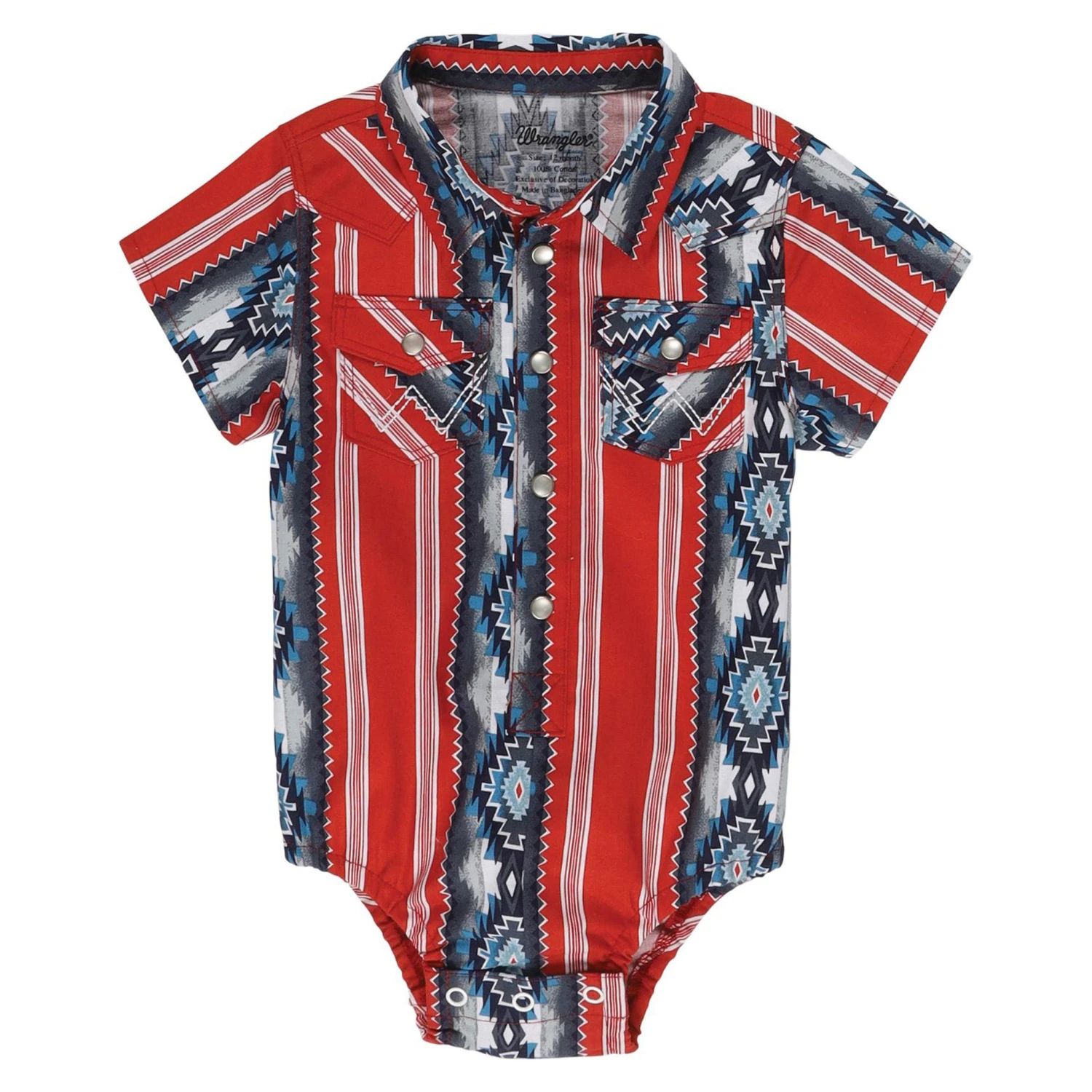 Wrangler Red And Blue Aztec Onesie 3 Wrangler Red And Blue Aztec Onesie