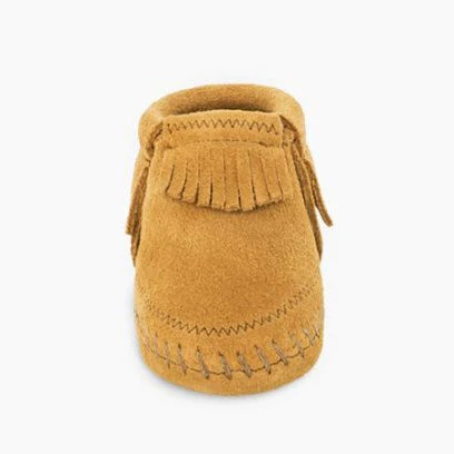 Taupe Suede Infant Minnetonka Moccasin 4 Taupe Suede Infant Minnetonka Moccasin - Image 2
