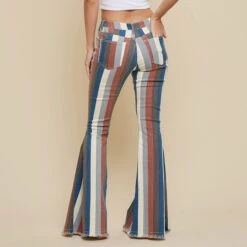 Blue Multi Striped Flare Jeans -Western Cowboy Equipment 16008104 2e8a9917 6a36 4c33 9f43 d6f751826aa4