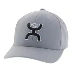 Hooey YOUTH Flexfit Grey Cap-Black Hooey Up Patch