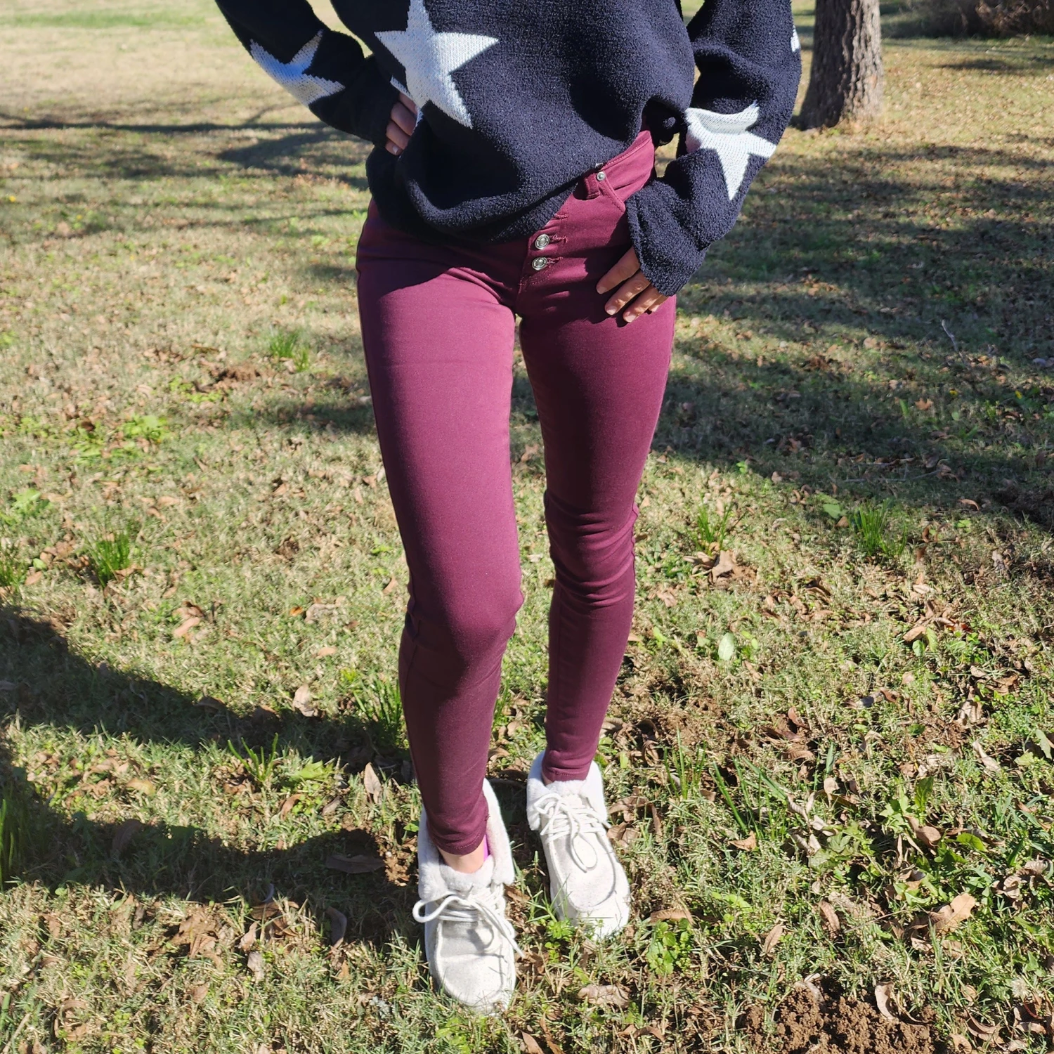 KanCan Burgundy High Rise Skinny Jean 7 KanCan Burgundy High Rise Skinny Jean - Image 5