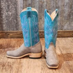 Olathe Grey Bison W/ Turquoise Boots -Western Cowboy Equipment 20221228 155209