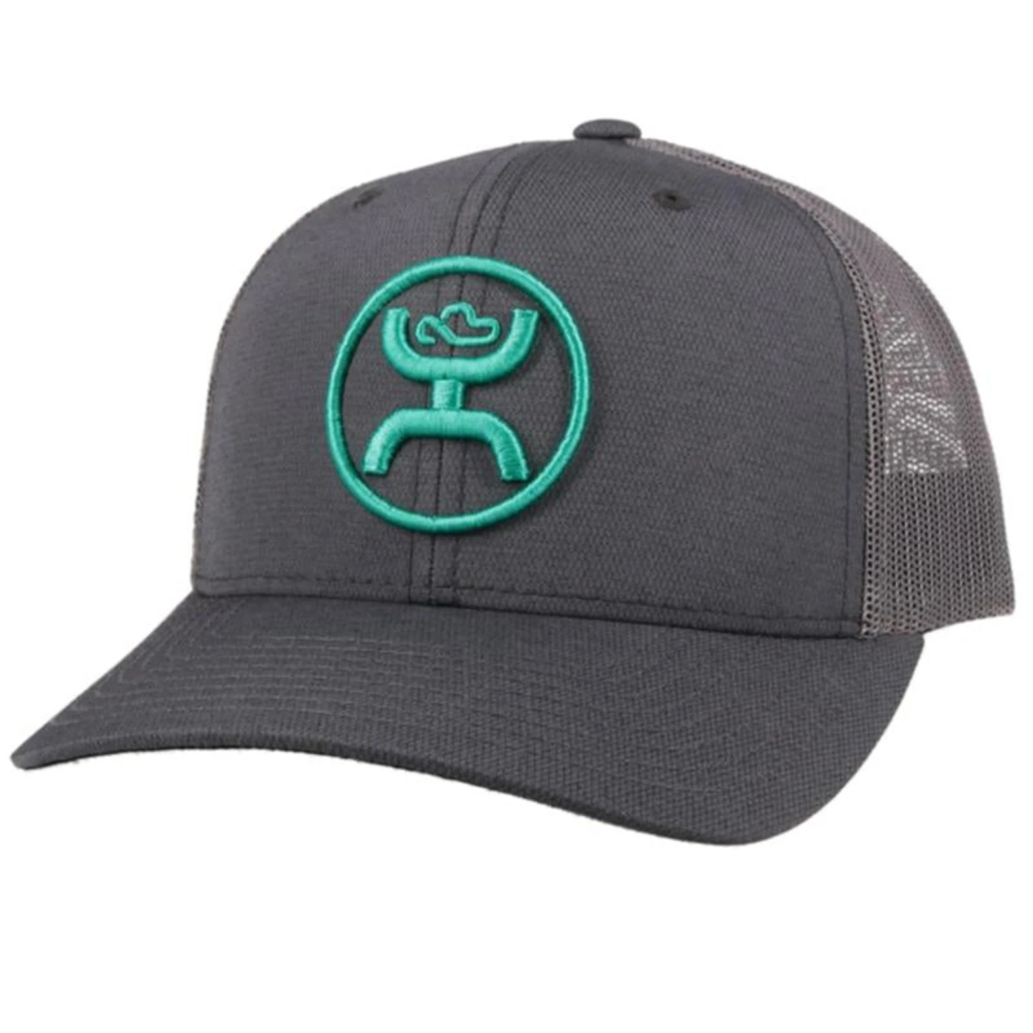 Hooey Mid Profile Grey Cap-Turq Hooey O Logo 3 Hooey Mid Profile Grey Cap-Turq Hooey O Logo