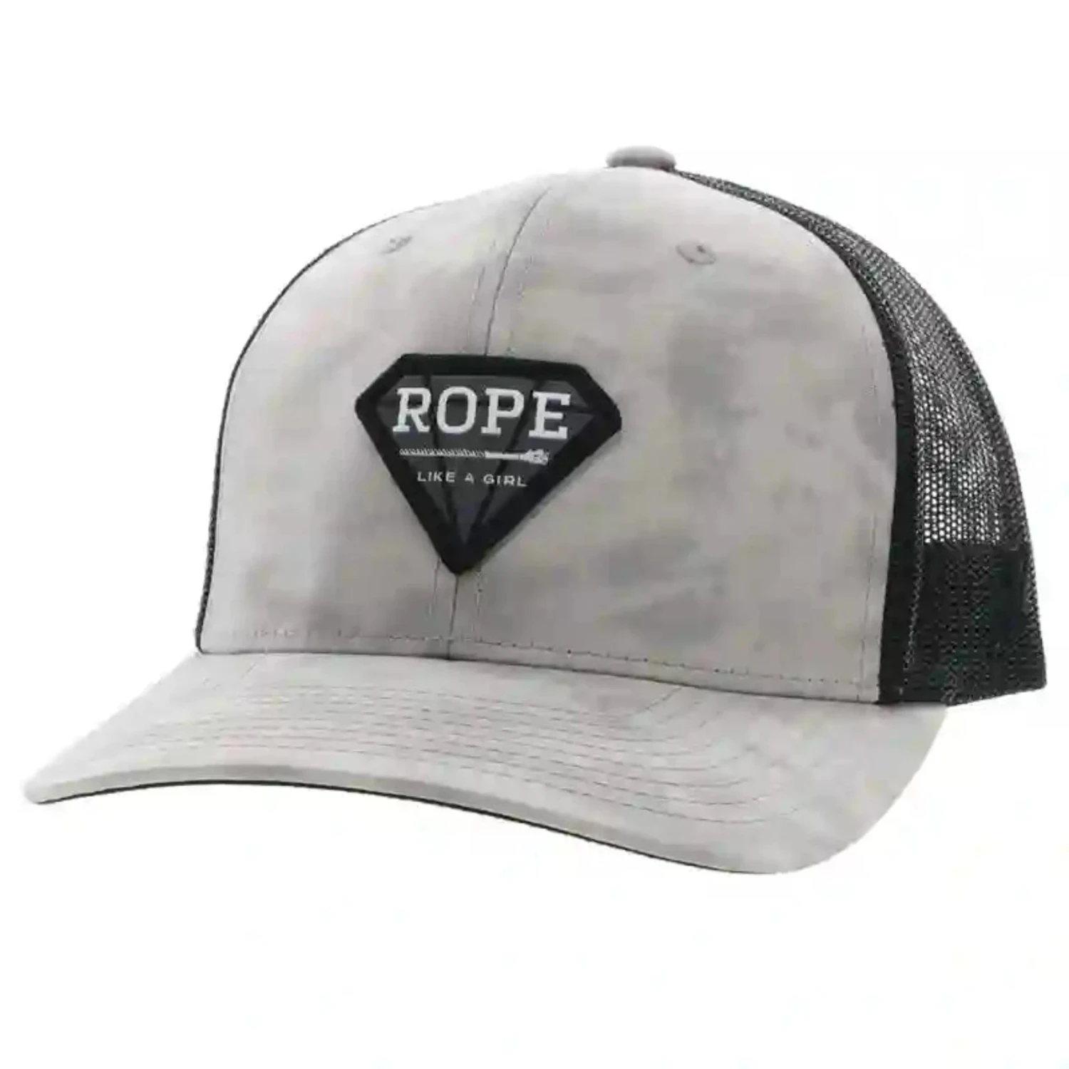 Hooey Mid Profile 2-Tone Grey/Black Cap-RopeLikeAGirl Patch 3 Hooey Mid Profile 2-Tone Grey/Black Cap-RopeLikeAGirl Patch