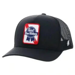 Hooey High Profile Black Cap-Pabst Blue Ribbon Patch