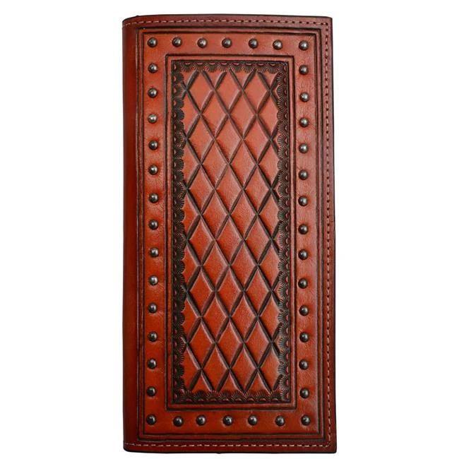 Tan Diamond Tooled Check Book 3 Tan Diamond Tooled Check Book