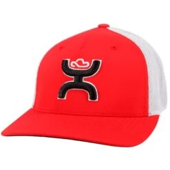 Hooey Mid Profile Red/White Cap-Hooey Up Black Logo
