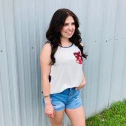 Patriotic Tank 6 Patriotic Tank -Western Cowboy Equipment 7366Bb