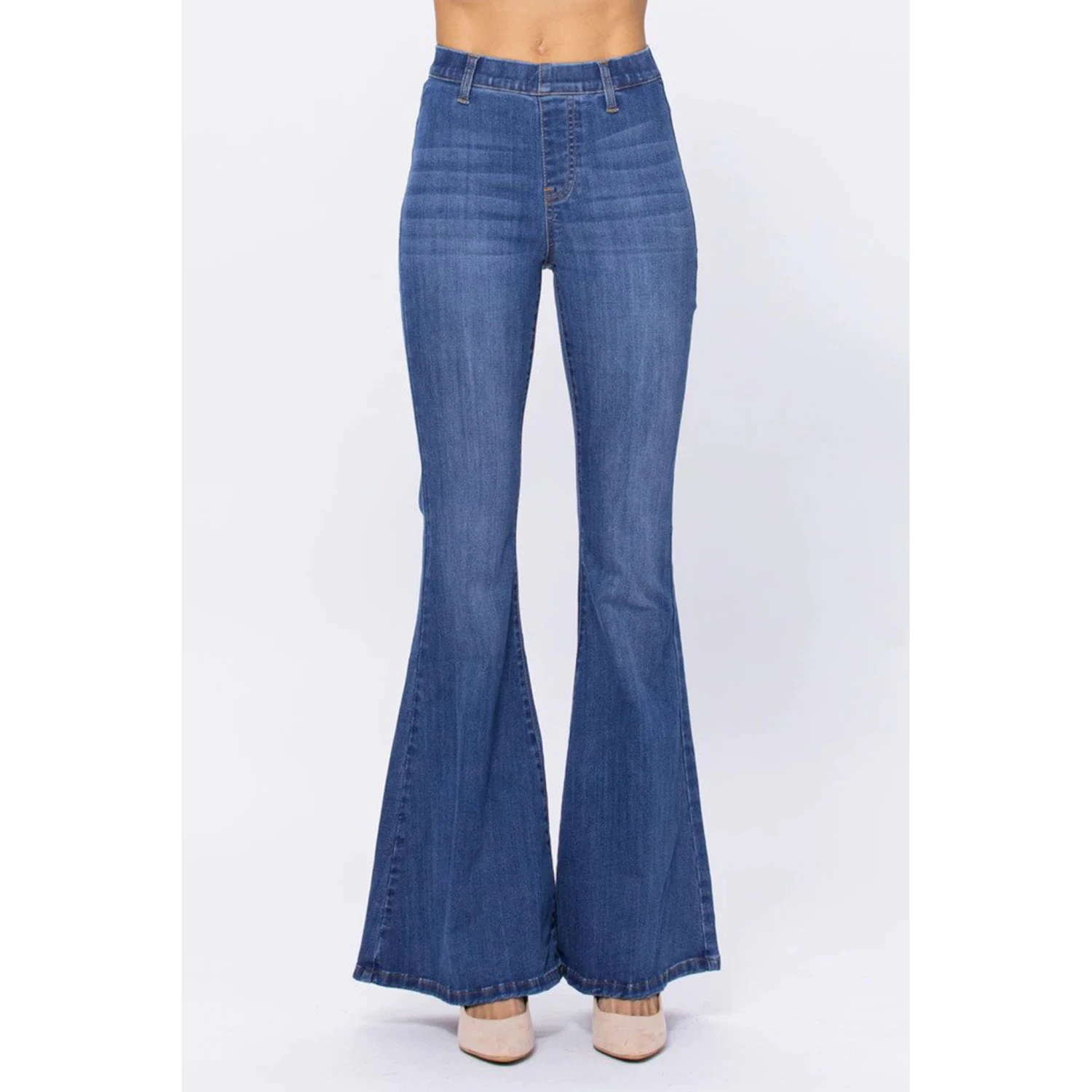 Judy Blue High Rise Pull On Super Flare Jeans 3 Judy Blue High Rise Pull On Super Flare Jeans