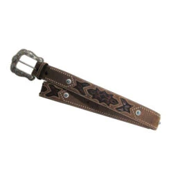 Women's Tan With Turquoise Stud Belt