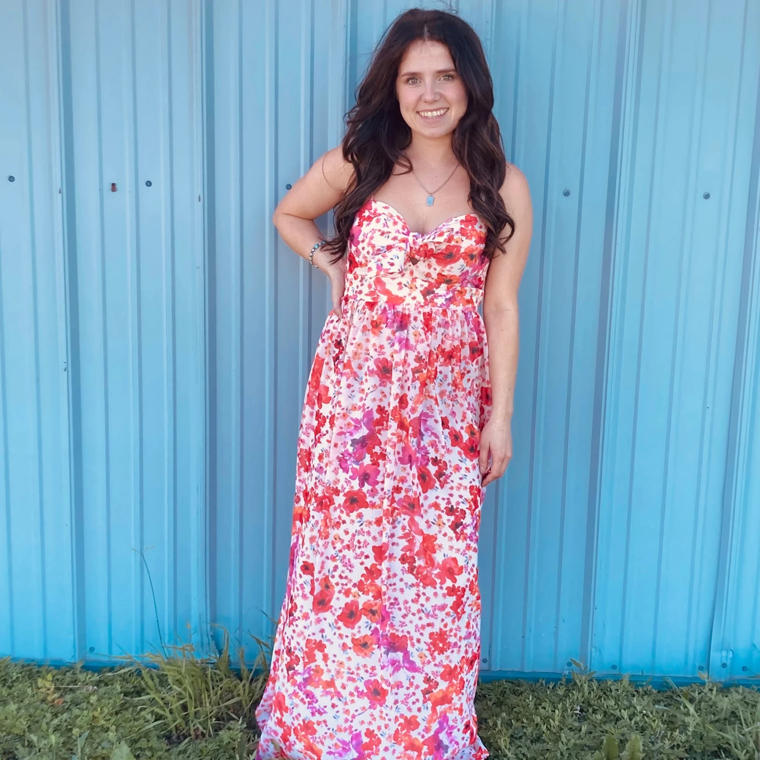 Red Floral Sless Dress 3 Red Floral Sless Dress