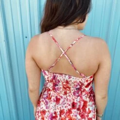 Red Floral Sless Dress 11 Red Floral Sless Dress -Western Cowboy Equipment CD02582c