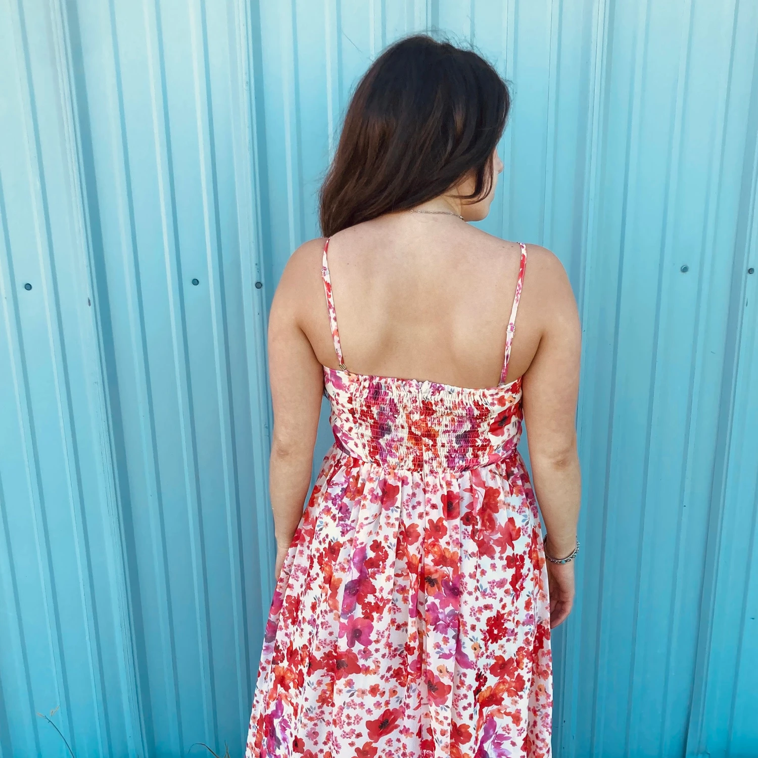 Red Floral Sless Dress 7 Red Floral Sless Dress - Image 5