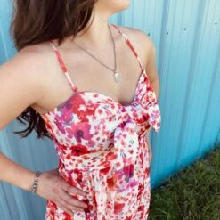 Red Floral Sless Dress 10 Red Floral Sless Dress -Western Cowboy Equipment CD02582e