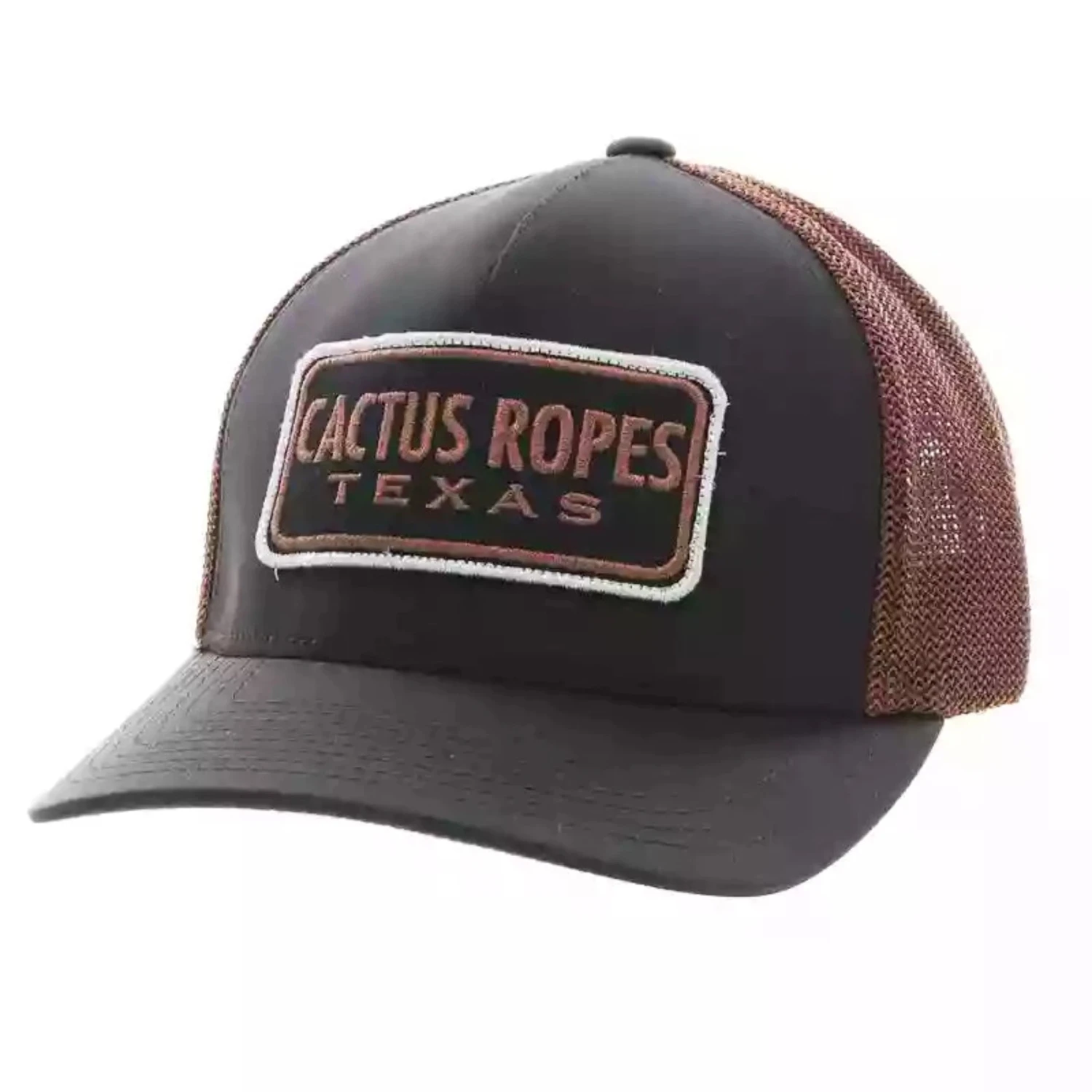 Hooey Mid Profile Black/Brown Cap-Cactus Ropes Patch 3 Hooey Mid Profile Black/Brown Cap-Cactus Ropes Patch