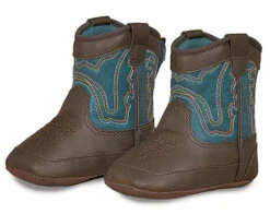 Infant Brown And Green Open Range Baby Boots