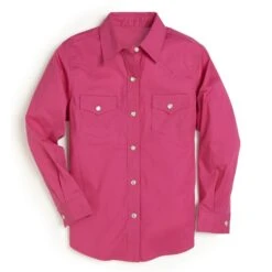 Wrangler Hot Pink Girls Pearl Snap Shirt