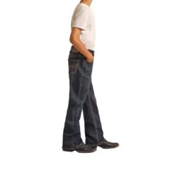 Hooey Boys Thick Curve Logo Bootcut Jeans -Western Cowboy Equipment HYBD0BR10Q B