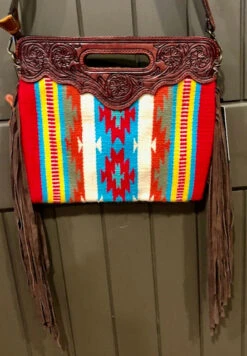 American Darling Aztec Blanket Purse W/ Fringe -Western Cowboy Equipment IMG 0563
