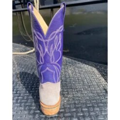 Olathe Grey And Purple Smoked Bacon Boots -Western Cowboy Equipment IMG 6163