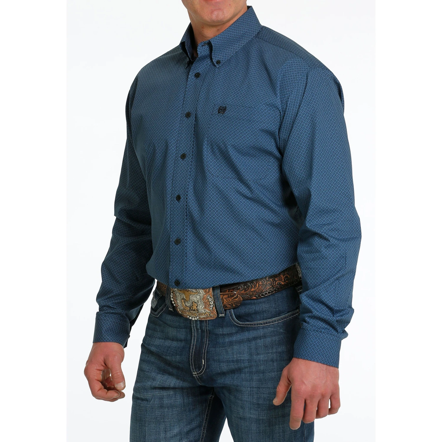 Cinch Blue Geometric Print Shirt 4 Cinch Blue Geometric Print Shirt - Image 2