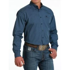 Cinch Blue Geometric Print Shirt 7 Cinch Blue Geometric Print Shirt -Western Cowboy Equipment MTW1105510 3