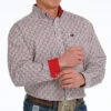 Cinch Red/White/Black L/S Print Shirt