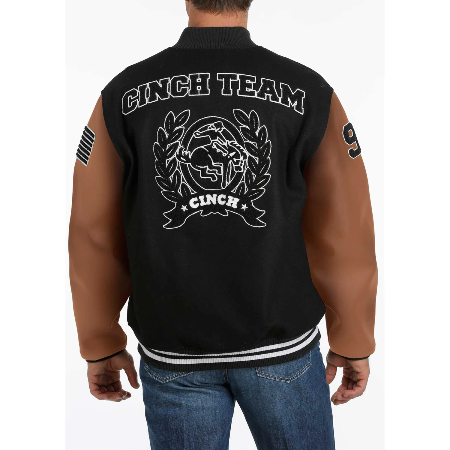 Cinch Black And Brown Letterman Jacket 3 Cinch Black And Brown Letterman Jacket