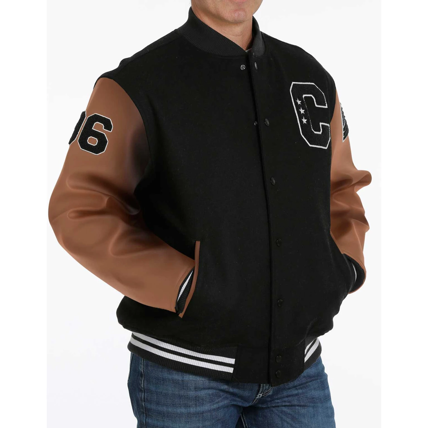 Cinch Black And Brown Letterman Jacket 4 Cinch Black And Brown Letterman Jacket - Image 2