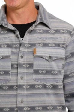 Cinch Blue Aztec Shacket -Western Cowboy Equipment MWJ15800013