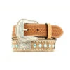 Nocona Boy's Blue Rhinestone Hair On Hide Basket Weave Belt -Western Cowboy Equipment N4419302