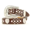 Girl's Nocona Brown Heart Concho Belt 1 Girl's Nocona Brown Heart Concho Belt -Western Cowboy Equipment N4425202
