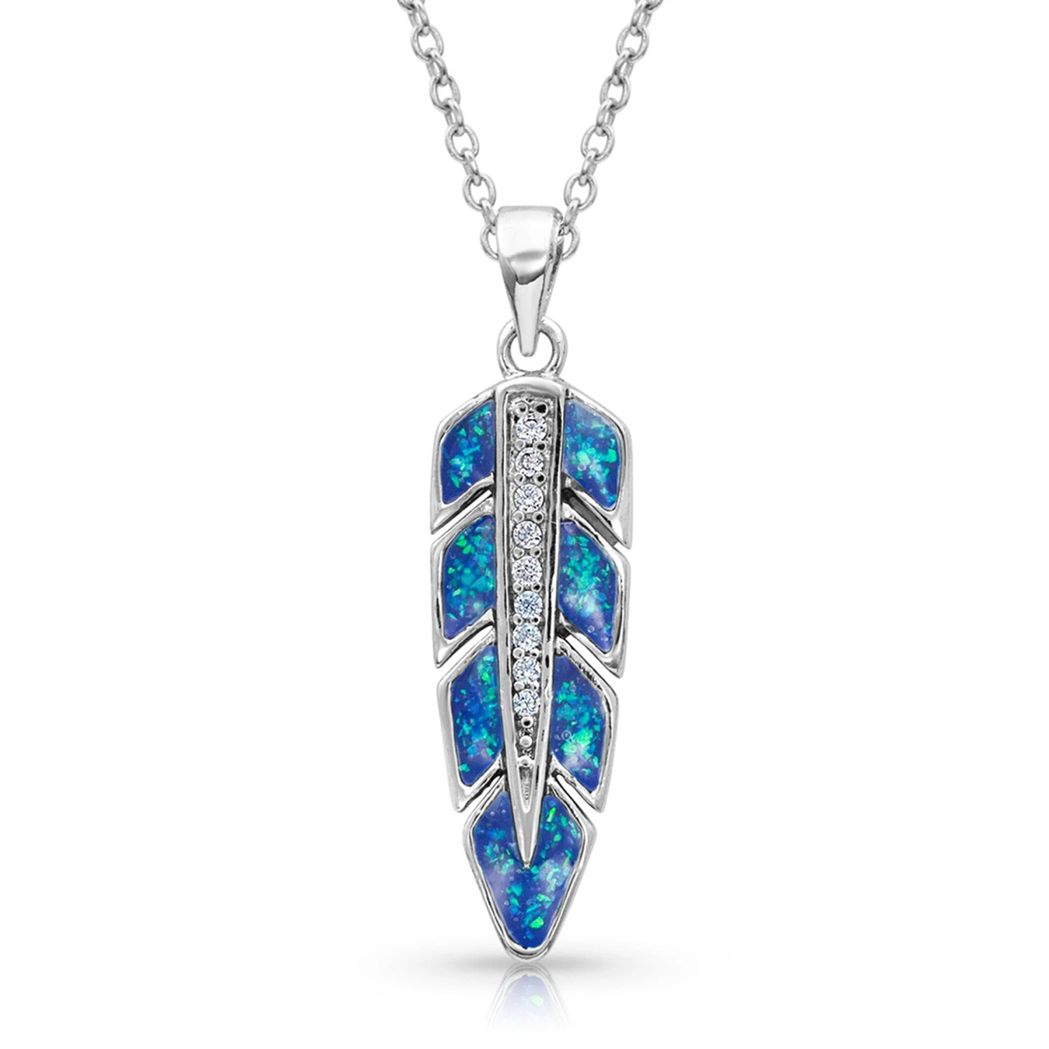 Montana Silversmiths Montana Silver Hawk Feather Opal Necklace 3 Montana Silversmiths Montana Silver Hawk Feather Opal Necklace