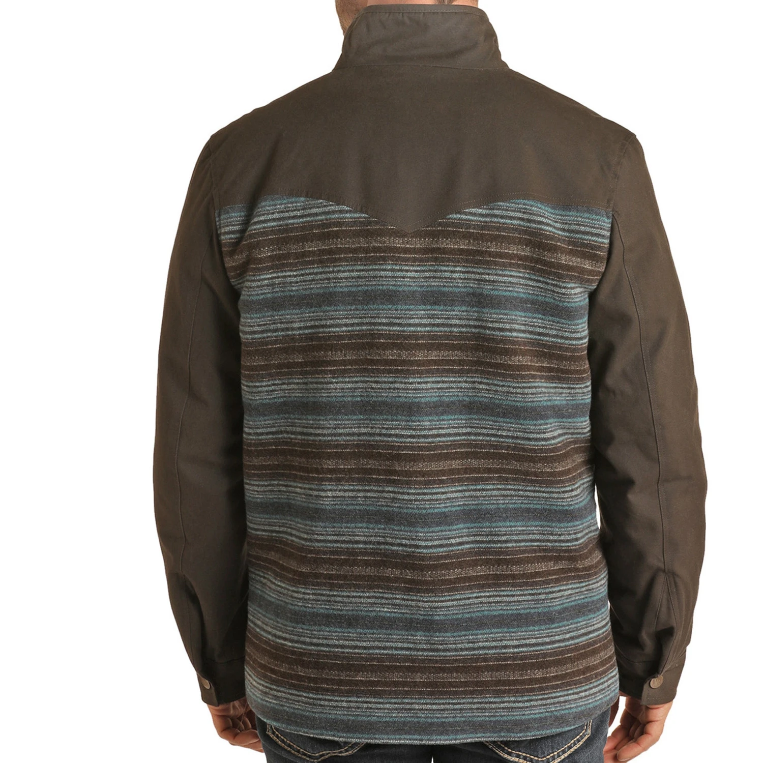 Powder River Men's Canvas And Wool Serape Jacket 4 Powder River Men's Canvas And Wool Serape Jacket - Image 2