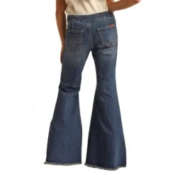 Rock & Roll Girls Med Wash Bell Bottom Jeans -Western Cowboy Equipment RRGD7PR0S4 B
