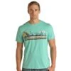 Rock & Roll Desert Turquoise Tee -Western Cowboy Equipment RRUT21R12K