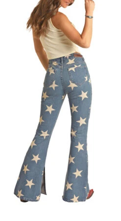 Rock & Roll Women's Light Wash Highrise Flare -Western Cowboy Equipment RRWD6HR174 B