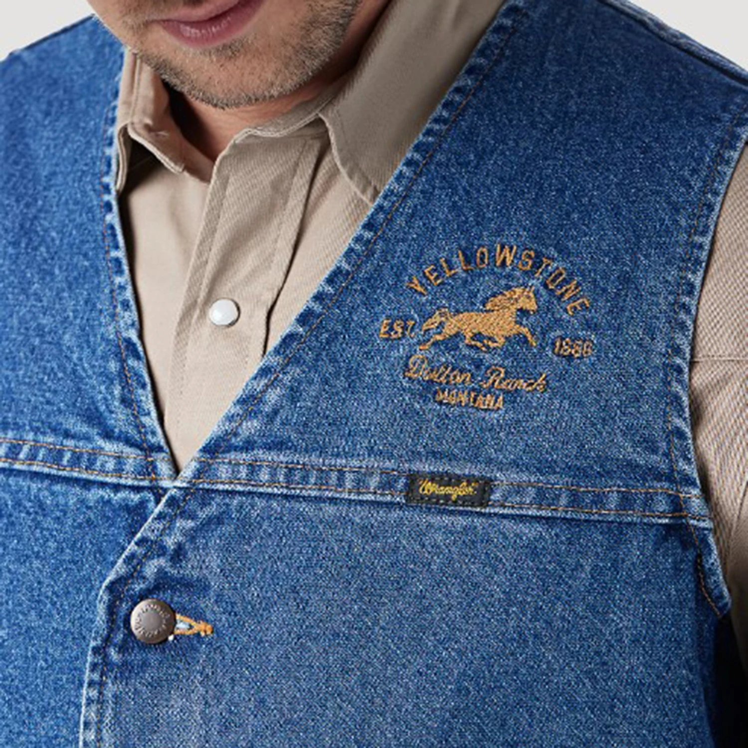 Wrangler Denim Yellowstone Vest 5 Wrangler Denim Yellowstone Vest - Image 3