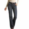 Rock & Roll Cowgirl Jr. Fit High Rise Dark Wash Trouser -Western Cowboy Equipment W8H2687 1