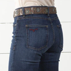 Kimes Ranch-Mid-Rise/Boot Cut/Slim Fit Ladies Jeans-Chloe -Western Cowboy Equipment close