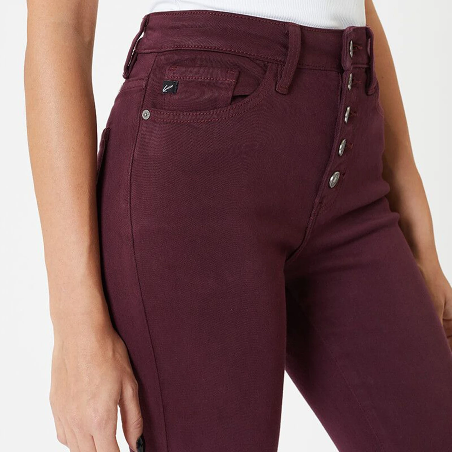 KanCan Burgundy High Rise Skinny Jean 5 KanCan Burgundy High Rise Skinny Jean - Image 3