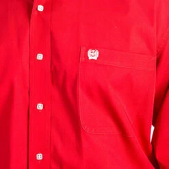 Cinch Solid Red Long Sleeve Shirt -Western Cowboy Equipment mtw1103313 4 2011 detail