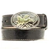 Kid's Bull Buckle With Black Belt -Western Cowboy Equipment n4410401