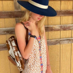 Cream And Camel Dress With Aztec Embroidery -Western Cowboy Equipment patterndress