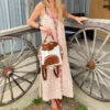 Cream And Camel Dress With Aztec Embroidery -Western Cowboy Equipment patterndressb
