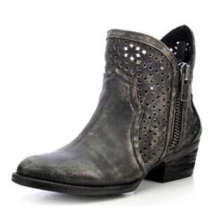 Corral Boots Corral's Circle G Brand- Black And Grey Shorty Boots